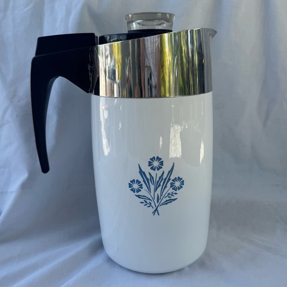 Corningware Other - VTG 1970s Corning Ware Blue Cornflower Stovetop Percolator - 10 Cup Coffee Pot